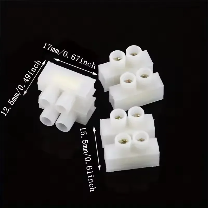10pcs 2p Terminal Block Plastic Wire Screw Cable Connector Wire Connector Strip Ideal For Electrical Wiring Projects