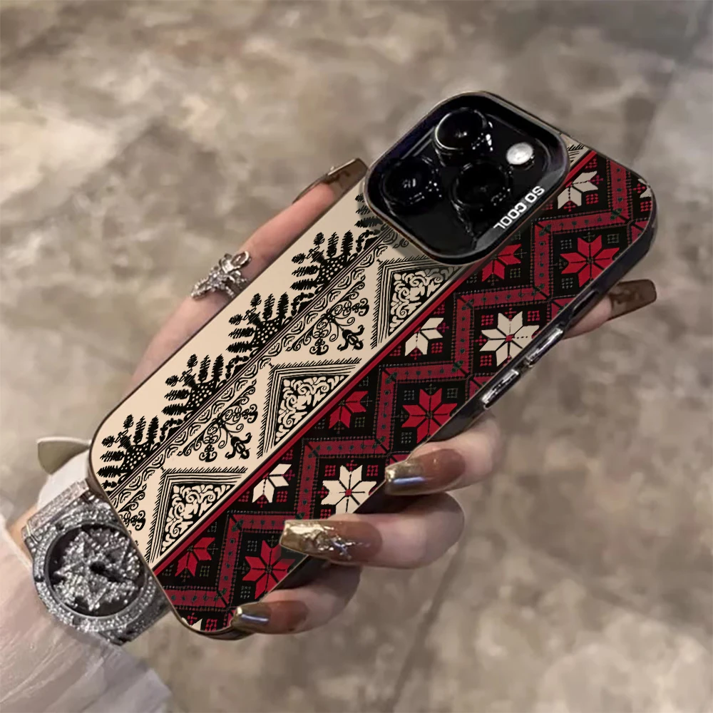 Retro-Ethno-Europäische Hülle für iPhone 16 14 Pro Max Hüllen iPhone 16 11 12 13 17 ProMax 14 15 Plus 8 XS Stoßfeste IMD INS Abdeckung – Detail 2