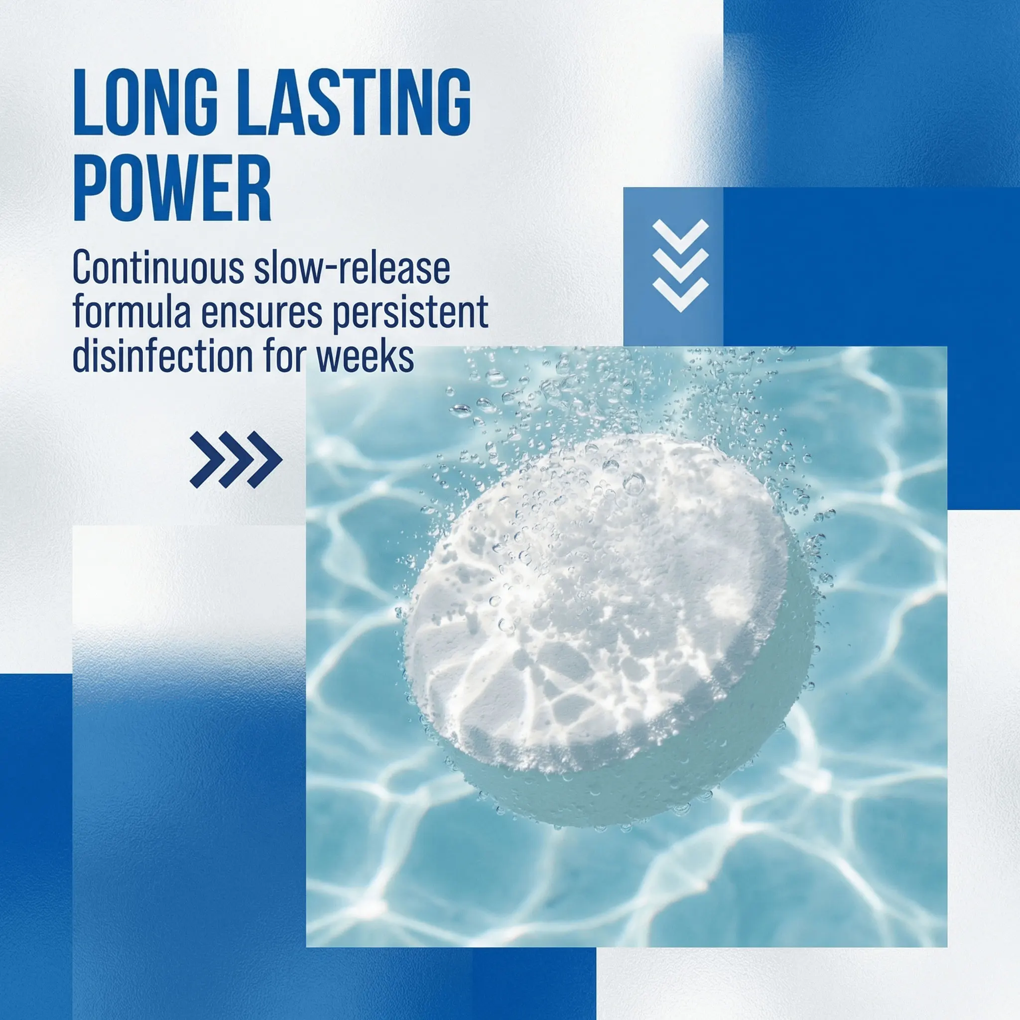 3 inch 50 Pounds Chlorine Tablets , Stabilized Chlorine Tablets for Hot Tubs, Swimming Pools and Spas - Slow Dissolving