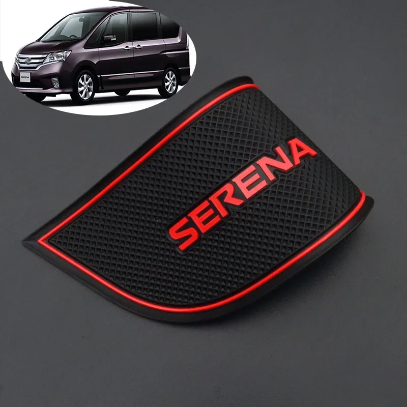 Door Groove Mat For Nissan SERENA C25 Door slot pad Central storage Decorative storage Water cup trough Modification Dustproof