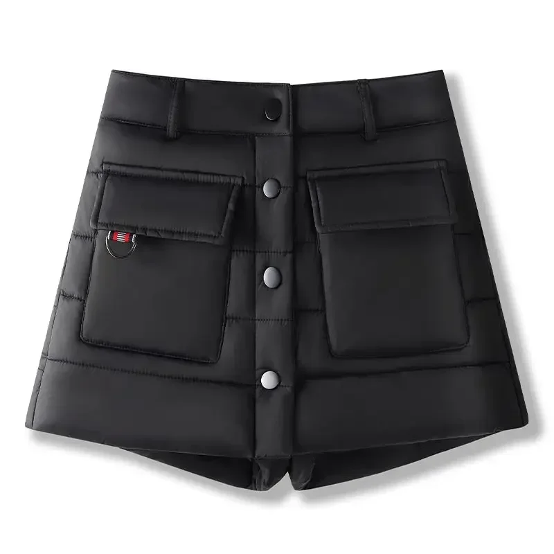 

Korean Golf Padded down cotton Short Winter Women 2024 black biker Shorts New Fake Two Items y2k Skirt Pants Clothes sexy girl