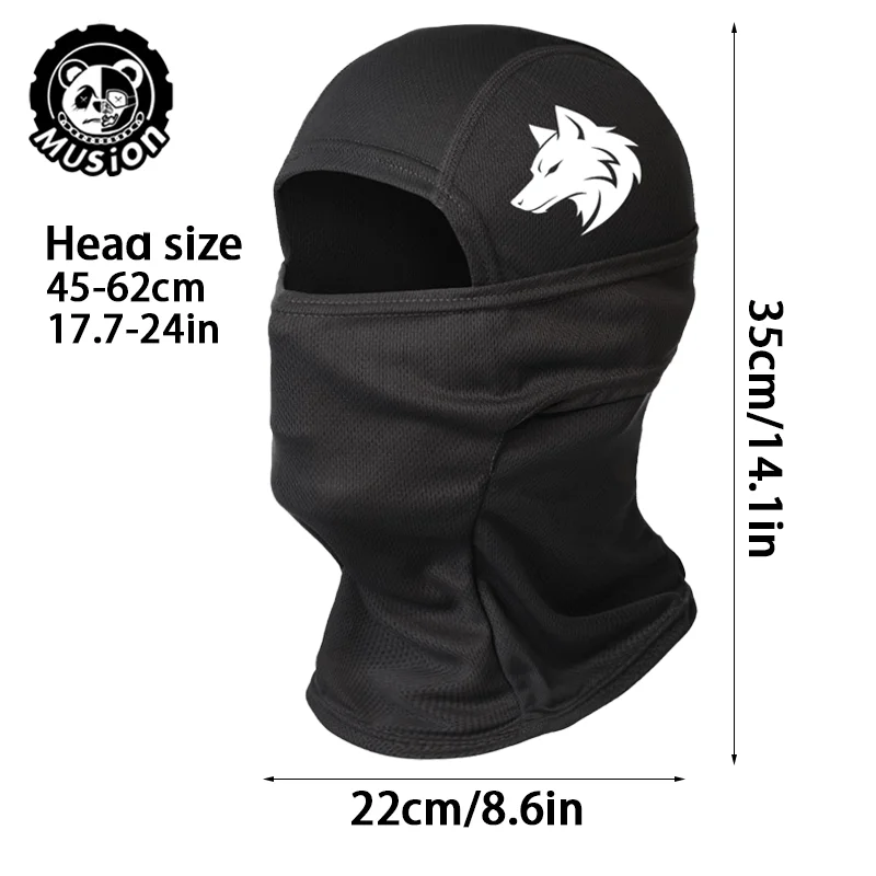 Musion Wolf Pattern Balaclava, Quick Dry Breathable Full Face Mask for Cycling Motorcycle & Outdoor Sports