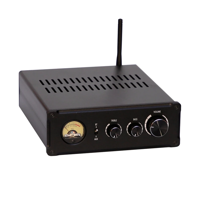 D12 HiFi TPA3255 2.0 Estéreo Home Audio Digital Classe D QCC3034 Bluetooth 5.0 Amplificador de potência com medidor VU 300W * 2