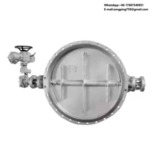 

Sanitary Double Flange Type DN600 Waste Gas Treatment Water Air Damper Pneumatic Turbine Ventilation System Butterfly Valve