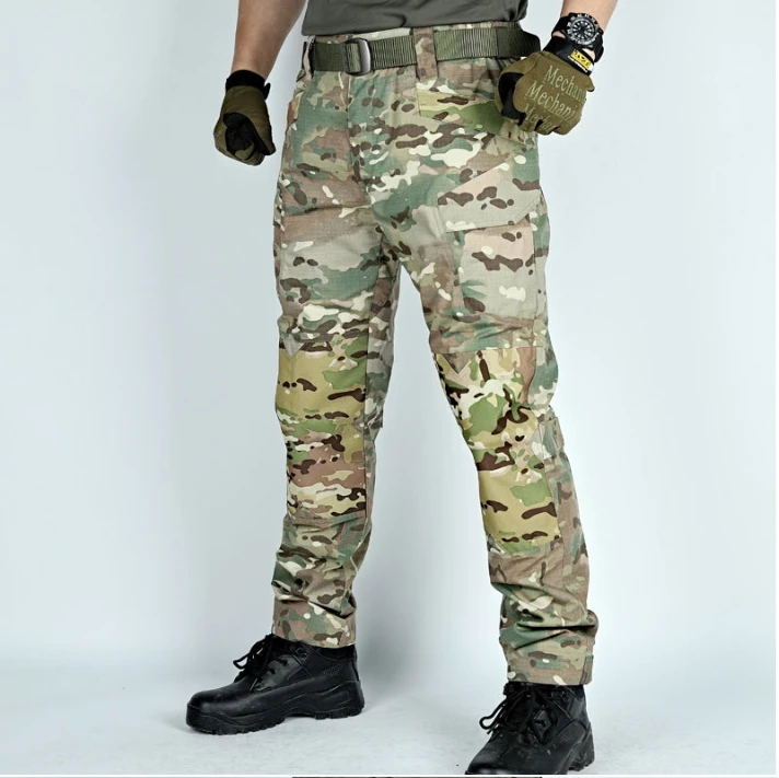 Tactical Cargo Pants Men Knee Reinforced Rip-Stop Military Combat Pants for Outdoor Hiking Hunting Workwear