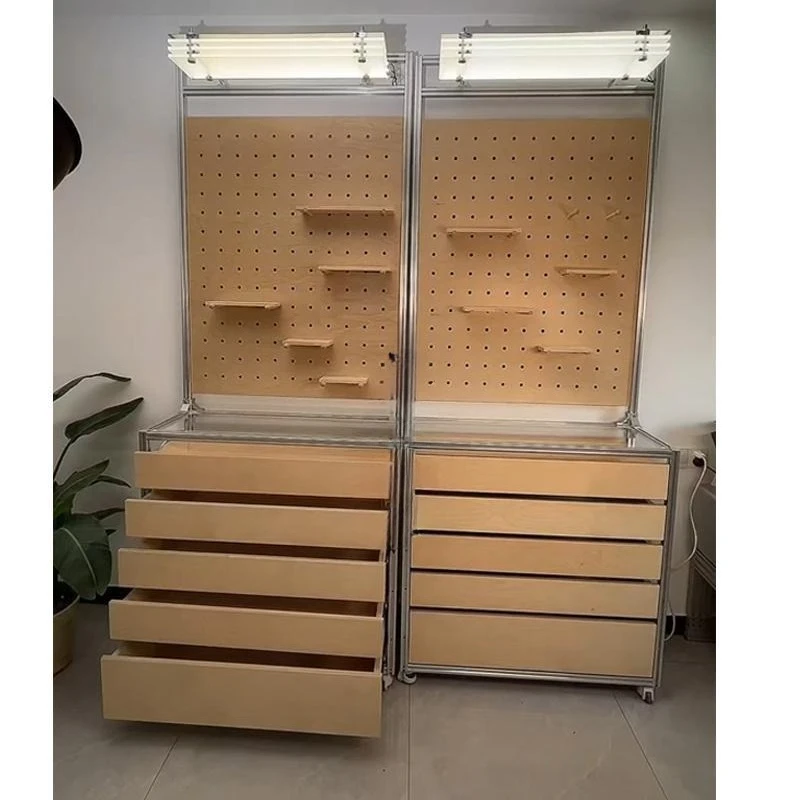 

Simple aluminum profile ocean panel display stand, clothing store jewelry display stand