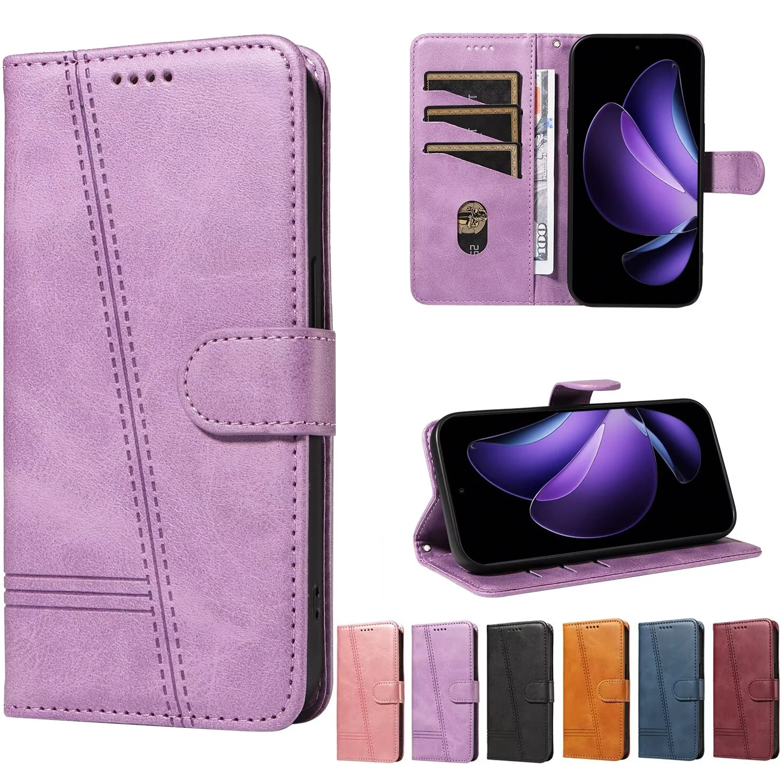 

Wallet Leather Case For OPPO A60 A58 A57 A57s A55 A54 A40 A3s A38 4G A36 A18 A17 A16 A15 A12 A11 A9 A7N A7 A5s A3 A1 Pro 5G 2022
