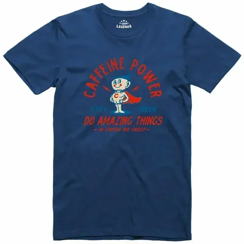 Cafeína Accionado Café Taza Cabeza Ordenador Geek Gamer 100% Camiseta de Algodón T shirt