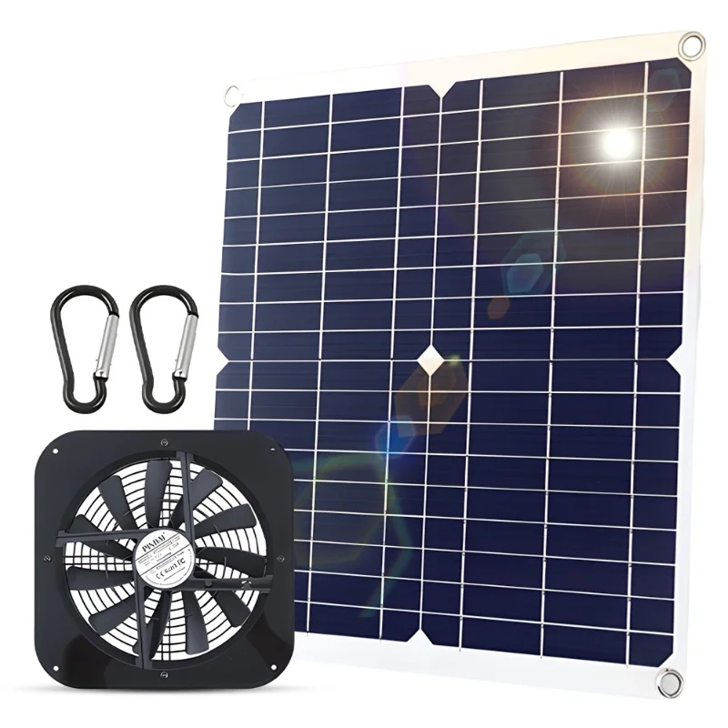 20W Solar Powered Fan 10 Inch Waterproof USB Solar Panel Vent Exhaust Fan High Speed Air Flow Outside Kit For Chicken Coops Gree