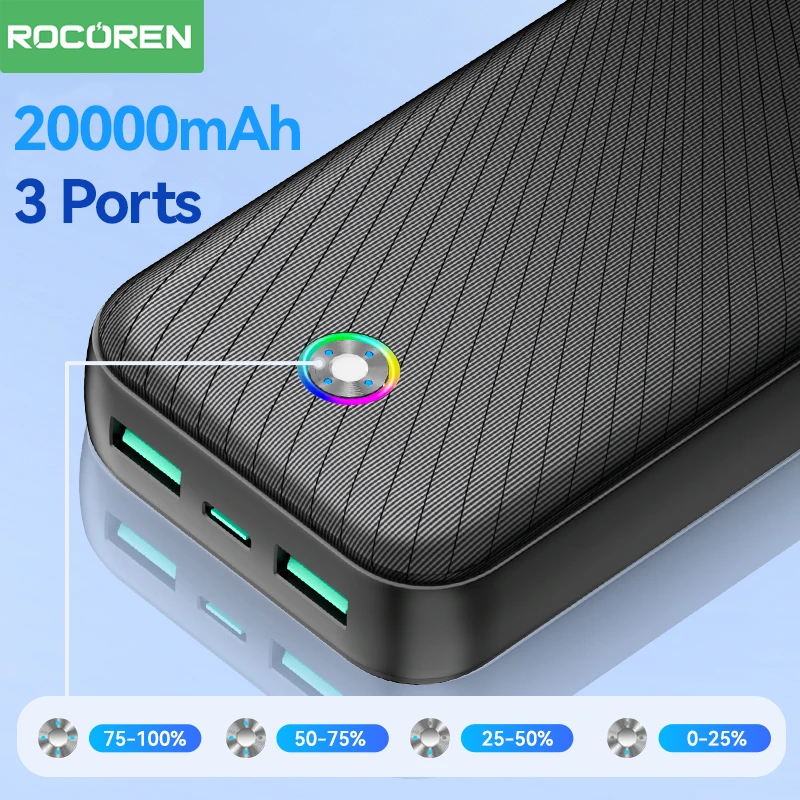 Rocoren 30000mah Palládium 35W áram bankomat Hordozható gyors töltés powerbank számára IPhone 16 -ért Maximilián xiaomi 14 30000 mah Bejáró Akkumulátor