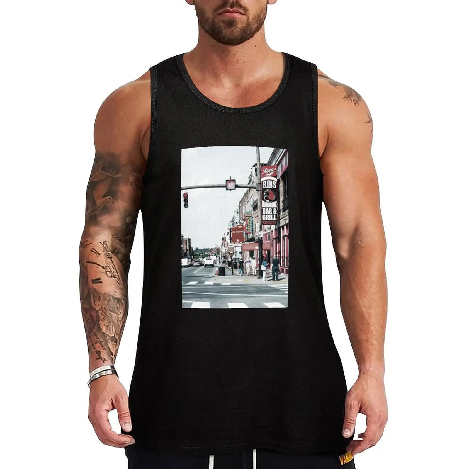 Vintage Nashville Tank Top cool things tops Men's sleeveless t-shirt anime clothes