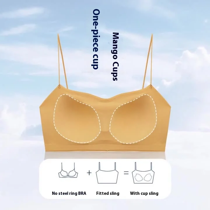 UBAU Summer backless underwear one-piece small breasts gathered bra thin section sling without steel ring sports bra bra bra