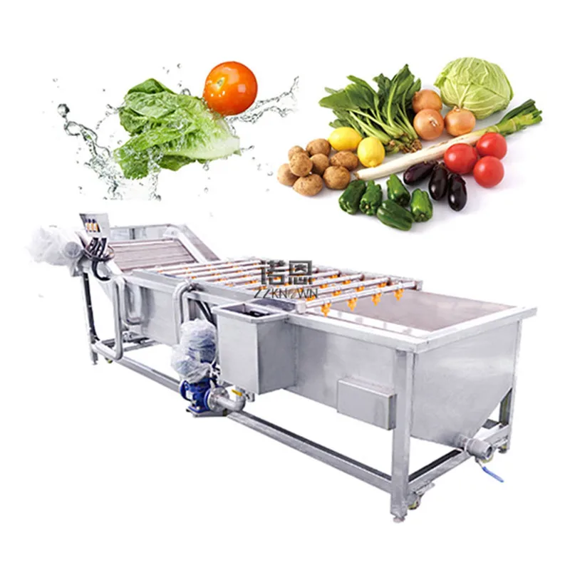 2023 Industrial Vegetable Cleaner Commercial Fruit Plum Cherry Air Bubble Washing Machine Fruit Vegetable Washing Equipment