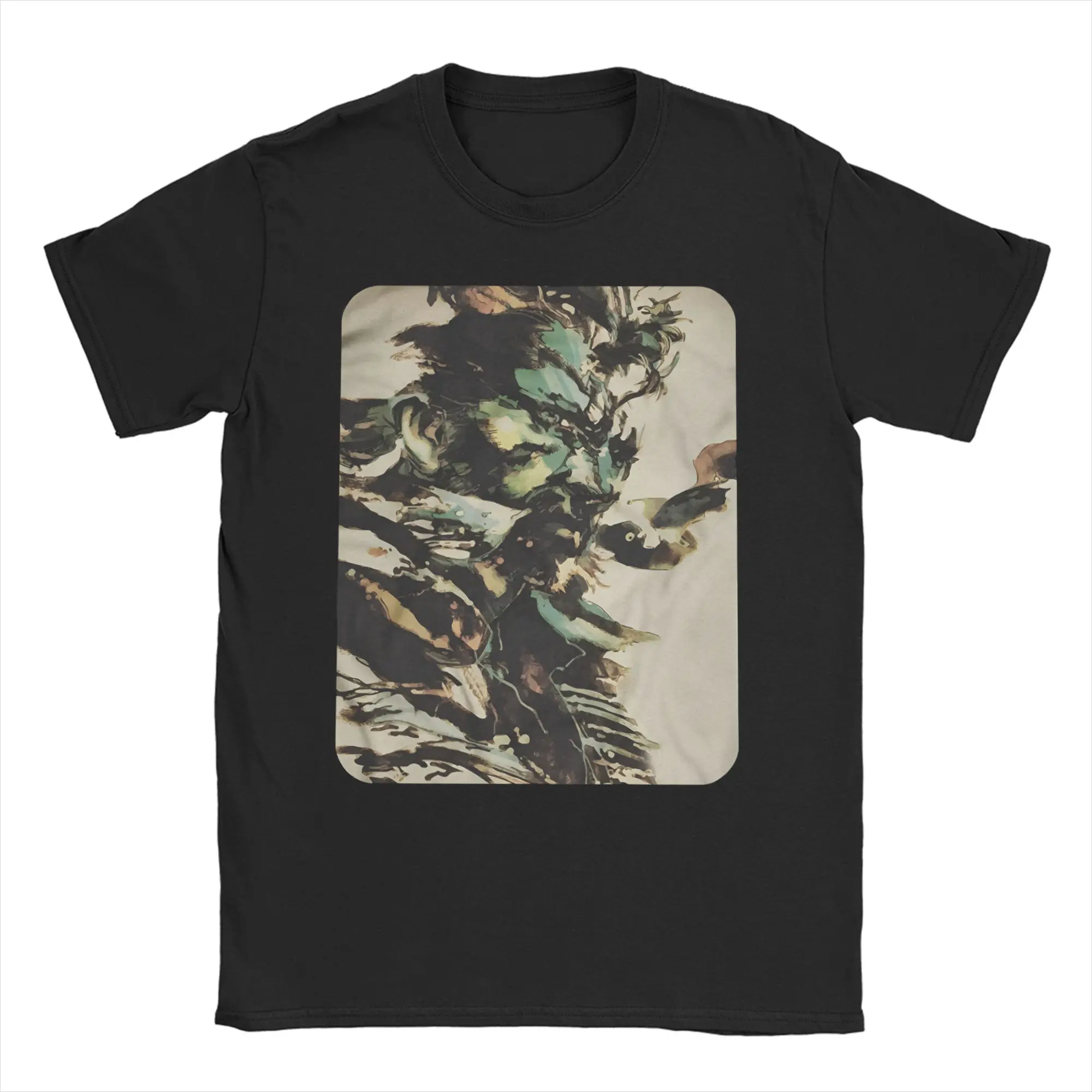 

Футболки Crazy Big Boss Nakedsnake V1 MGS Snake Eater с круглым воротником, футболки из 100% хлопка, футболки с металлической шестерней, однотонные 3, футболки с короткими рукавами, топ