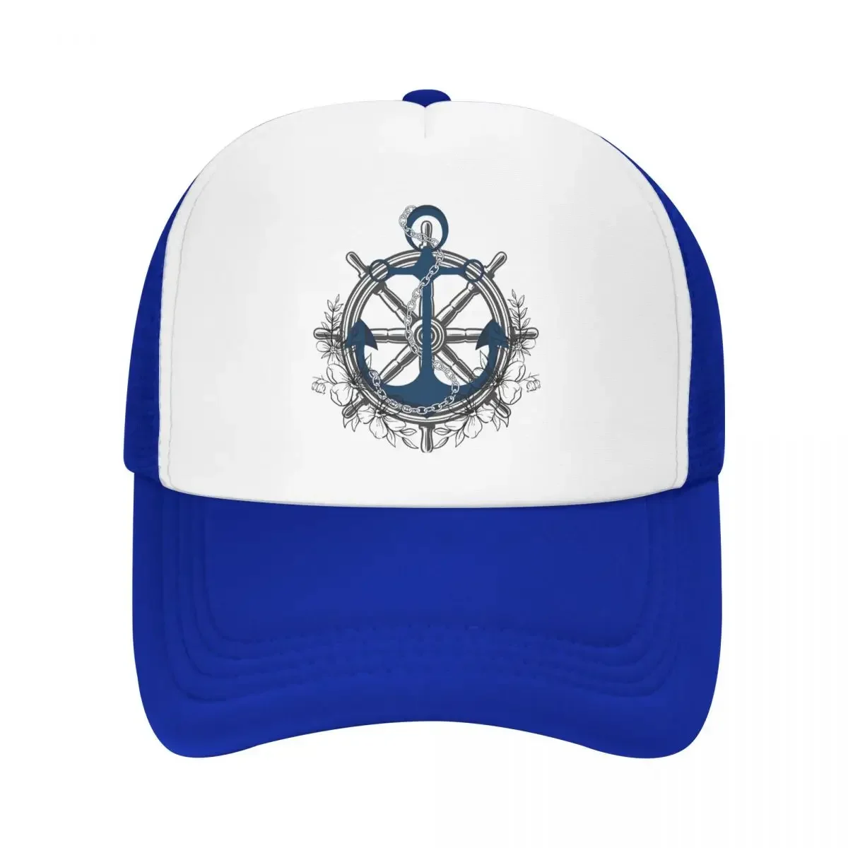 Anchor And Rudder Mesh Baseball Caps Men Women Fashion Trucker Cap Nautical Captain Anchor Dad Hat Adjustable Sports Cap Winter