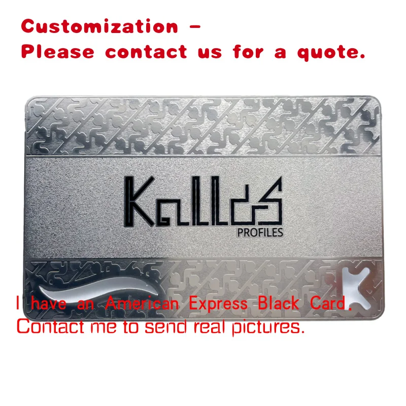 custom.Laser Cut Engraved Stainless Steel Metal Business Card