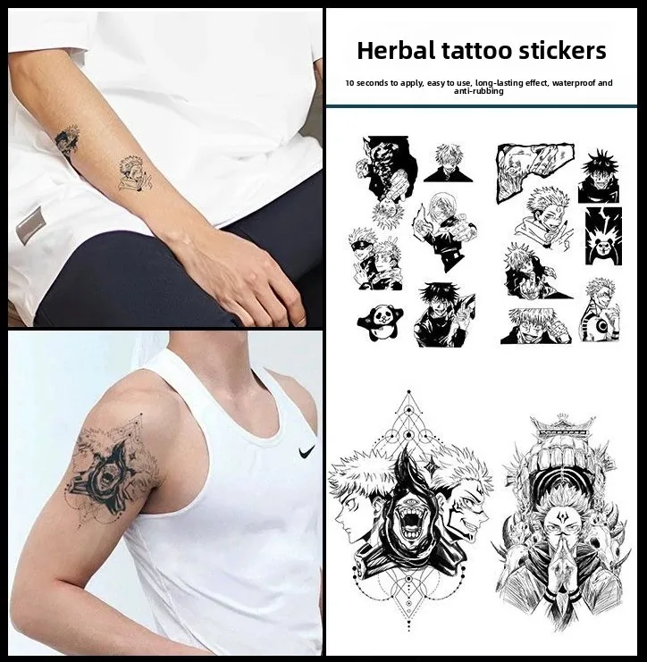 New Spell Return Herbal Tattoo Sticker Animation Peripheral Arm Sticker Waterproof Long-lasting Non-Reflective Festival Gift