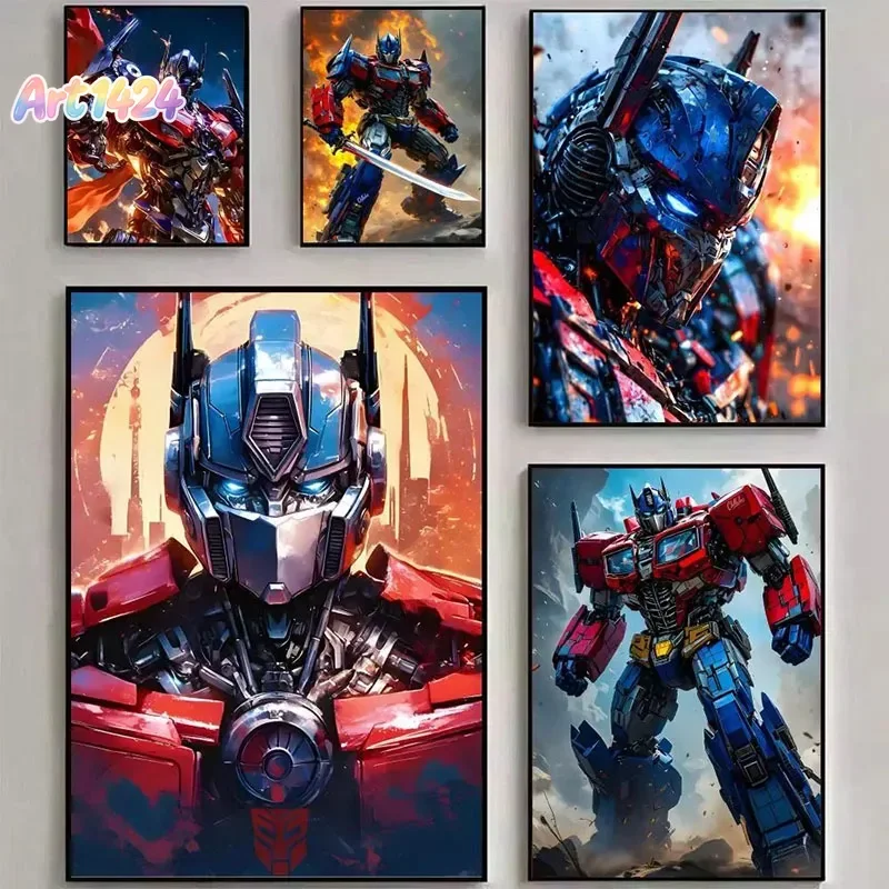 Cartoon Transformers Decorative PaintingCartoon Autobot Leader Optimus Prime Room Poster Canvas Decorative Painting Holiday Gift