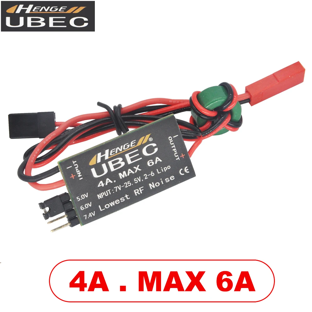 Henge 4A/ 6A/ 8A/ 12A UBEC Output 5V/6V/7.4V Inport 7V-25.5V 2-6S Lipo Battery Switch Mode BEC For RC Boat Car  Airplane