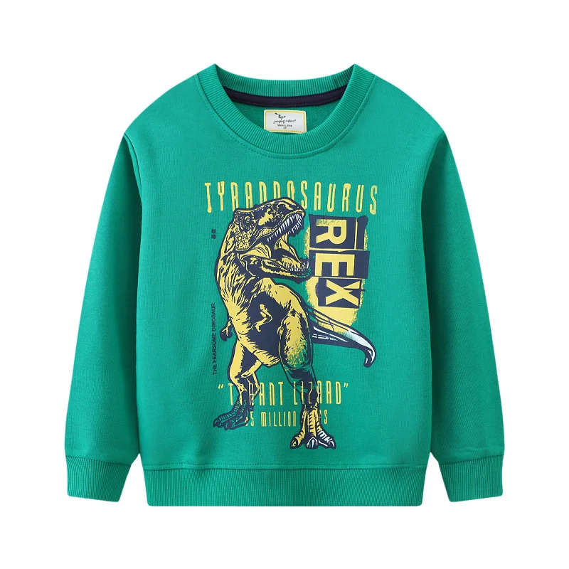 

Jumping Meters 2-7T Dinosaurs Print Boys Sweatshirts Hooded Shirts Kids Clothes Long Sleeve Sweaters Autumn Spring Tops