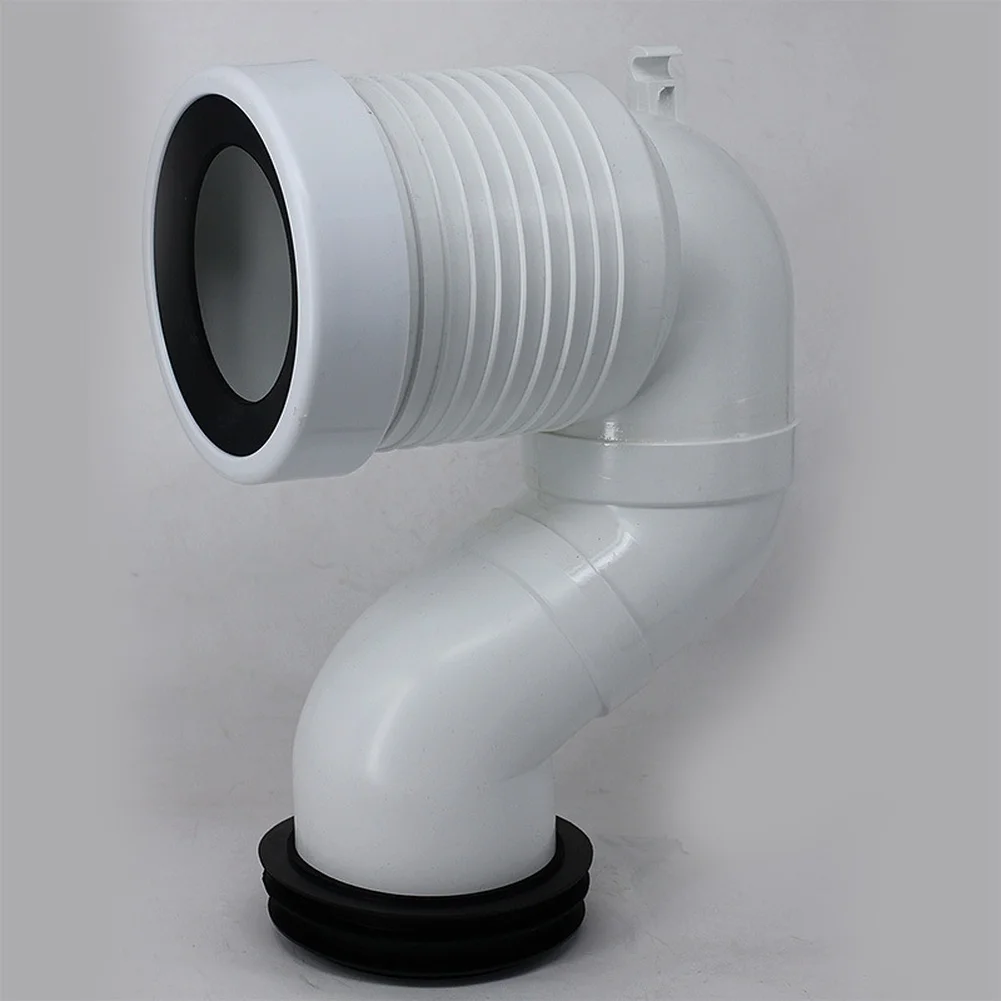 PVC Toilet Relocation Pipe Kit for Wall-Mounted Toilets to Floor Drain Conversion Adjustable Length up to 305mm