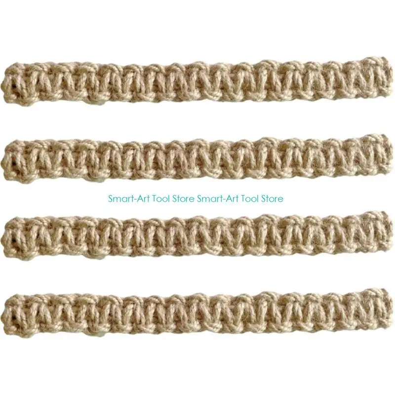 E1PB Nordic Window Curtain Tiebacks 4 Piece Woven Rope Cord Drapery Holders Tie With Easy Installation For Moderns Homes