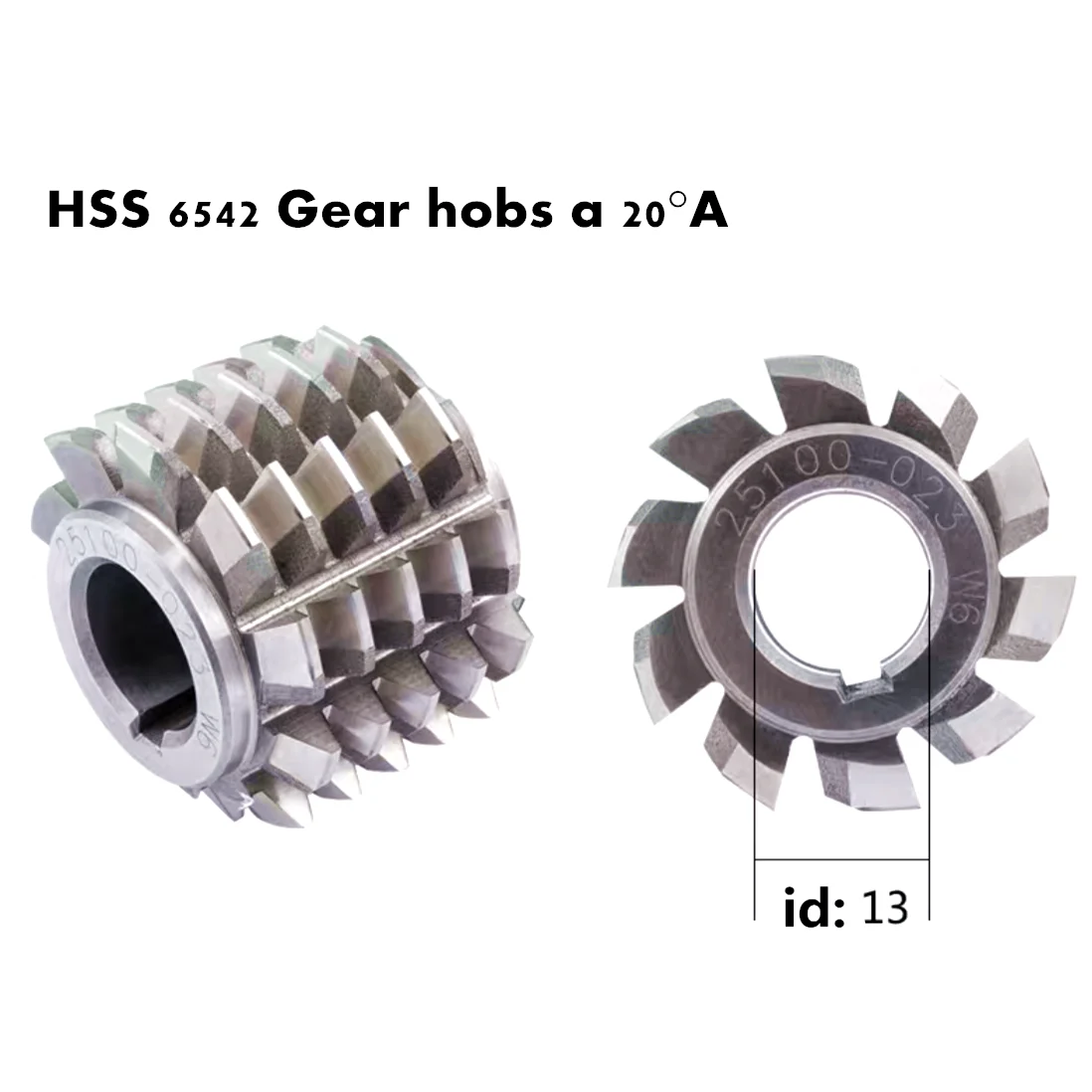Hss Diâmetro Interno Fogões da Engrenagem Fresa Pa20 ° a 13 mm M0.3 M0.5 M0.6 M0.7 M0.75 M0.8 m1 M1.25 M1.5 m2 6542