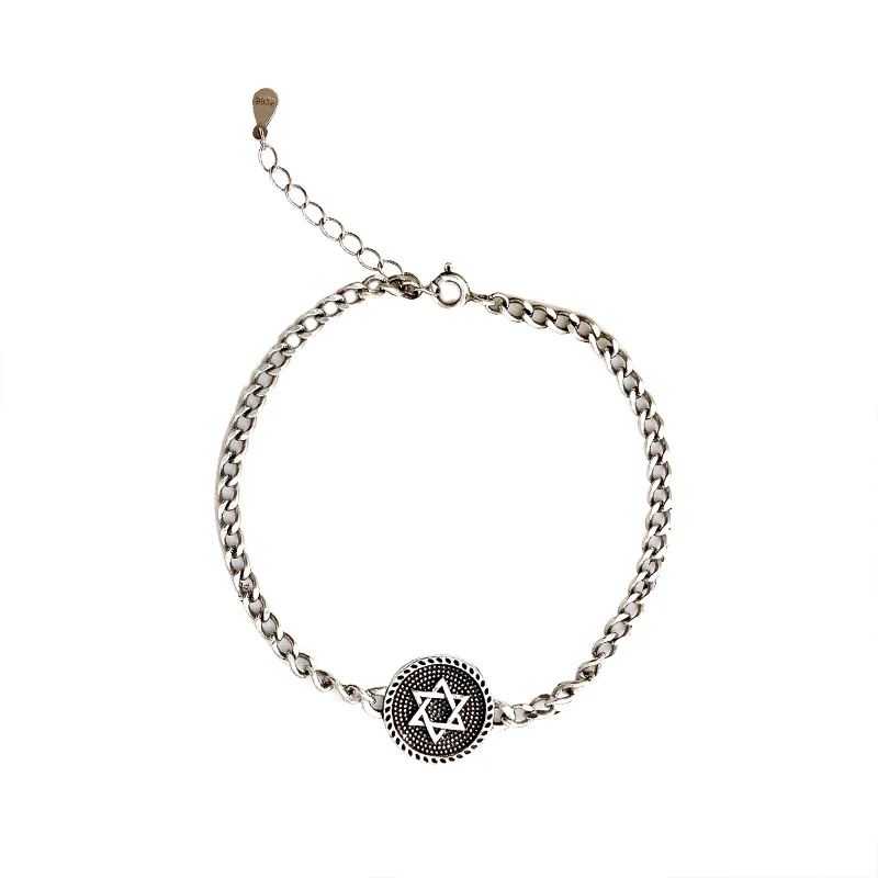 David Star Bracelet Women Thai Silver Charm Bracelet