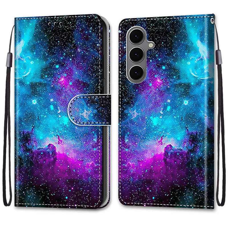 Etui z klapką z motywem kwiatowym do Samsung Galaxy S25 FE S25E Edge S 25 Ultra Plus 5G, skórzane etui portfelowe z funkcją podstawki, okładka książkowa, torba. — zdjęcie produktu 6