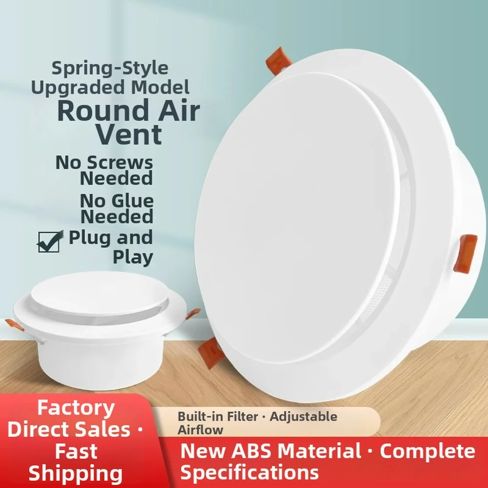 Circular Air Outlet With Filter Exhaust Outlet For Intake And Exhaust, And Return Air Outlet Vents Ventilation Outlet