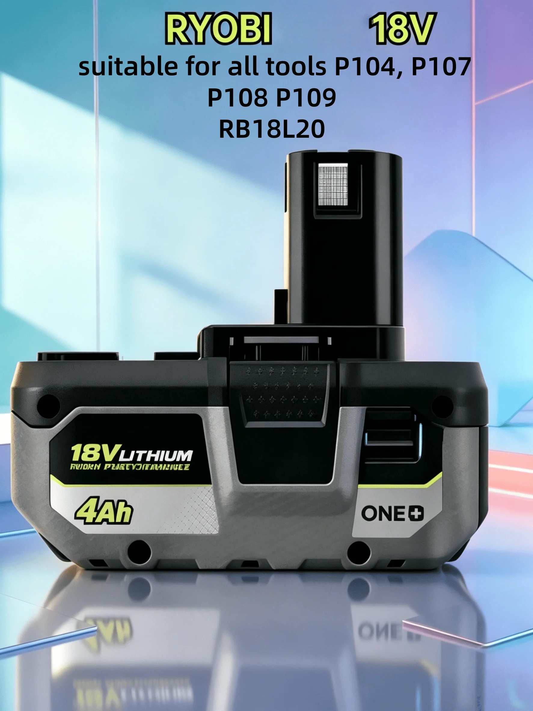 

New Origina RYOBI ONE+ 18V Lithium Battery Replacement P104 P107 P108 4Ah/6Ah High Performance No Memory Power Tool Battery