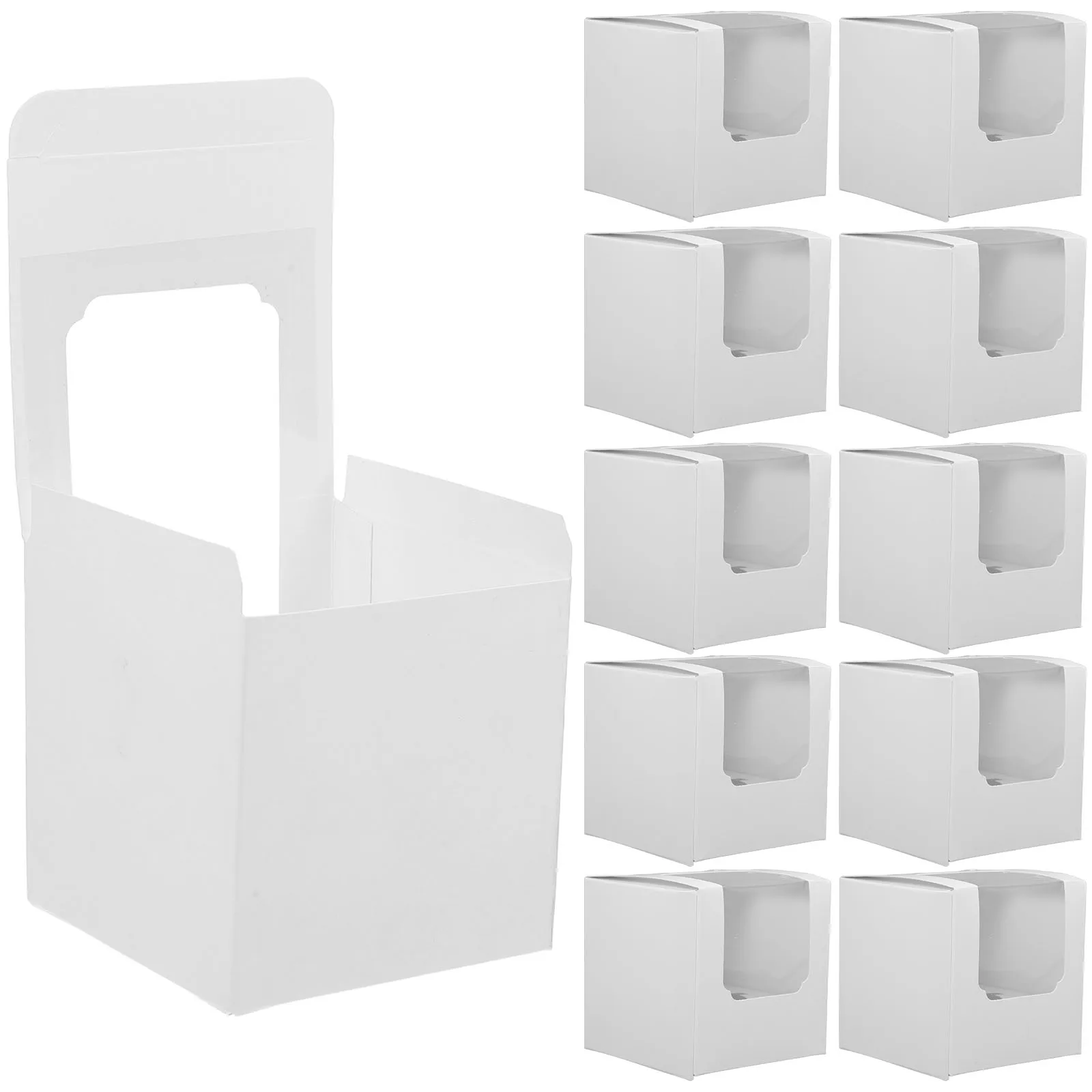 

50 шт. коробки для десерта, контейнеры для печенья, торта, бумажные коробки для печенья для выпечки, кексы, портативный дизайн с прозрачным окном