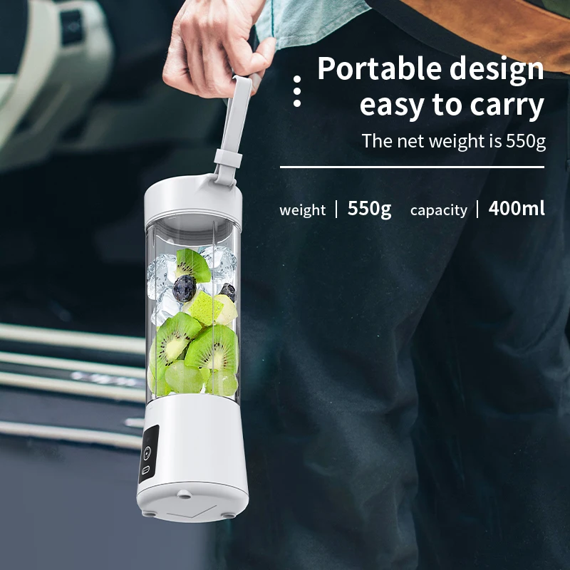rechargeable fruit blender 400Ml cordless portable juicer USB
