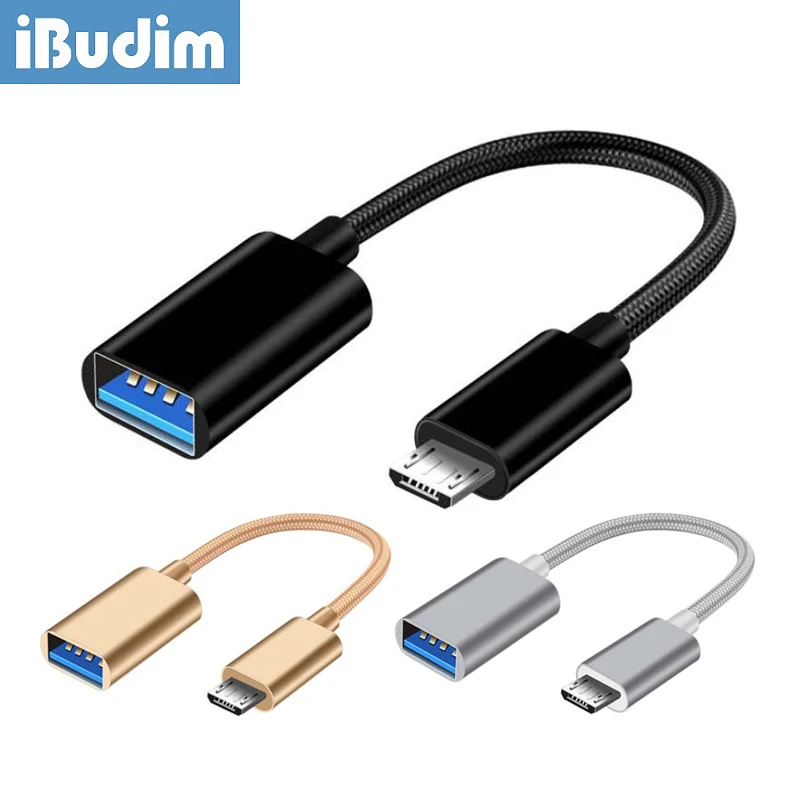 iBudim Micro USB OTG Cable Adapter Micro USB Male to USB 2.0 Female Cable Connector for Samsung S6 Xiaomi Note 5 USB Flash Drive