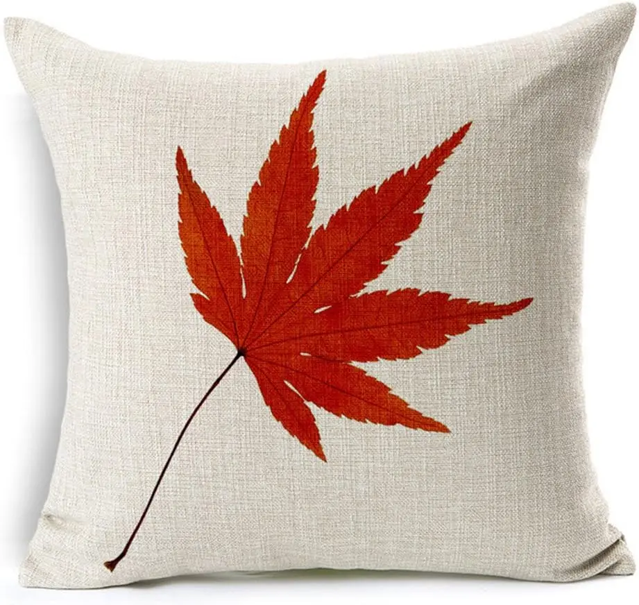 

Autumn Throw Pillowcase Thanksgiving Autumn Home Decoration Porch Sofa Cushion, Linen Square Cushion Cover