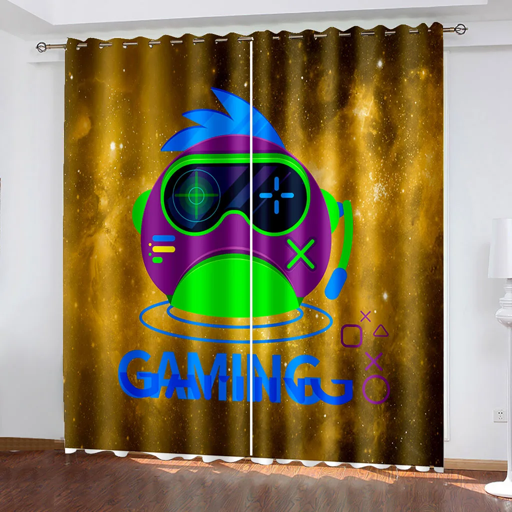 

Gamepad Printing Blackout Living Room Curtain Cartoon Home Decoration Bedroom Curtain Double Open Cortina De Ventana 280x245cm