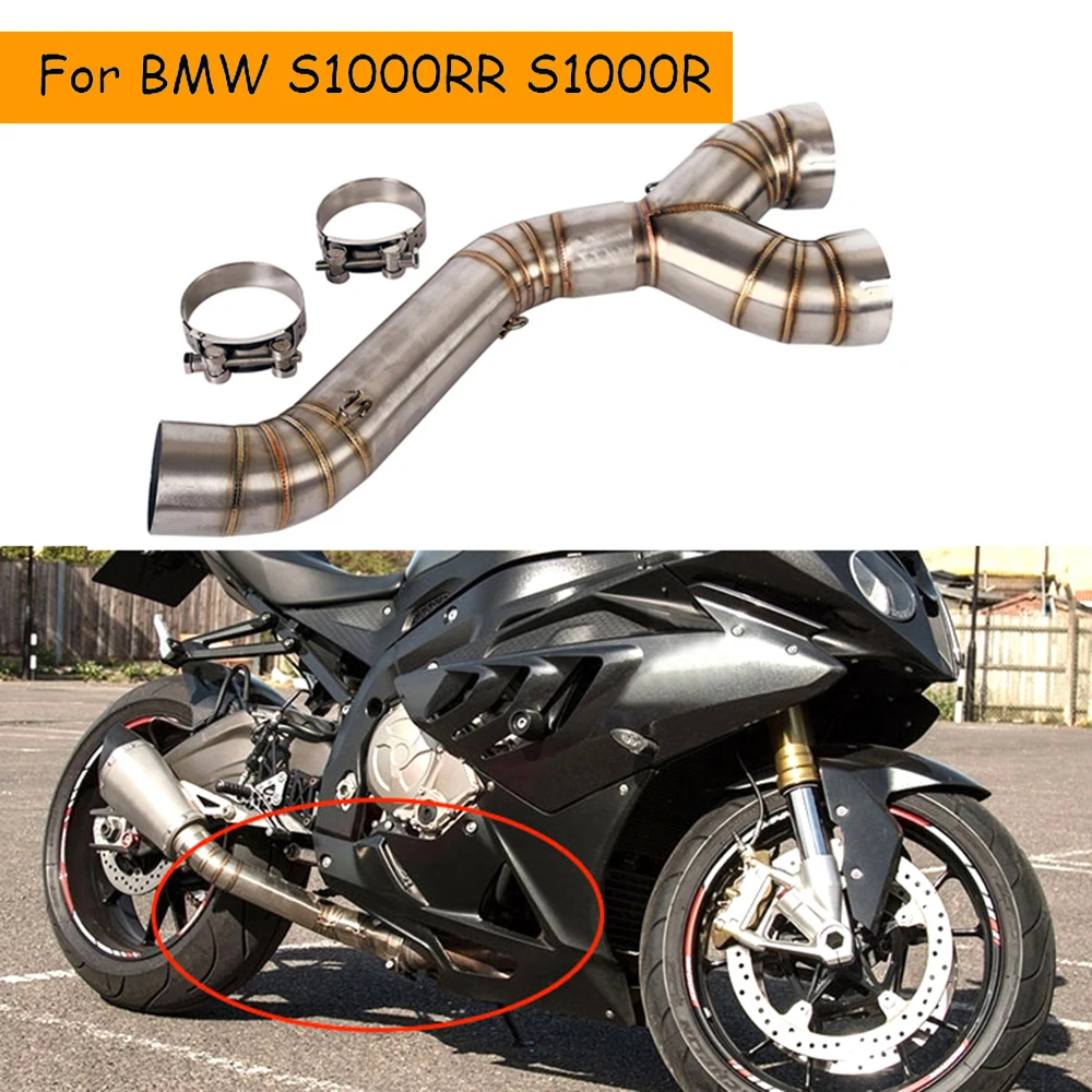 

for Kawasaki Ninja ZX6R Motorcycle Exhaust Pipe Connection Link Tube Middle Mid Link Connector Section 2010-2016