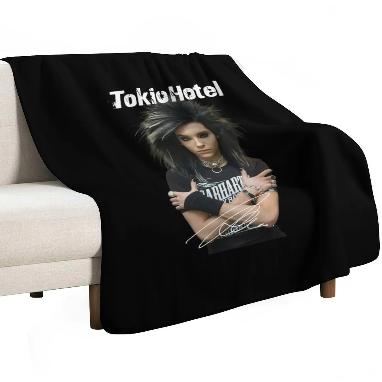 Hot Tokio Hotel Shirt Bill Kaulitz Cotton Throw Blanket Tourist anime Warm Sofa Quilt Comforter Stuffeds Blankets