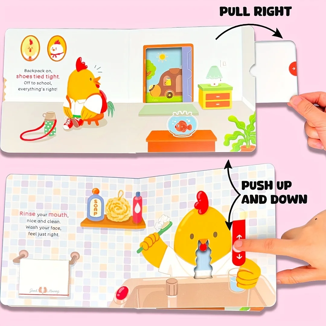 كتاب سحب صغير للأطفال فرس النهر تنظيف الأسنان موضوع النظافة الشخصية عادات التعليم المبكر منظمة كتاب هدية #6