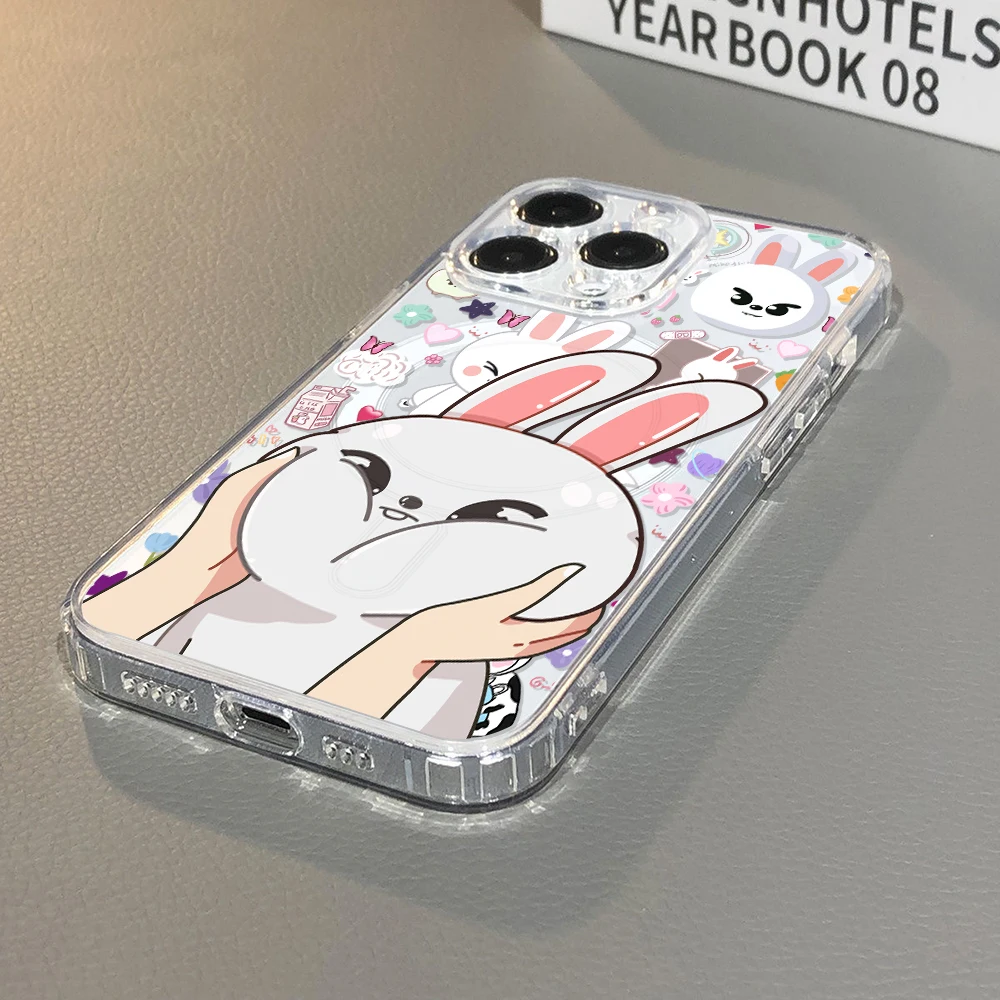 Cartoon K-Kids Strays For Magesafe Magnetic Phone Case for iPhone 17 Air 16 15 14 Plus 13 12 11 Pro Max Clear Cover view 3