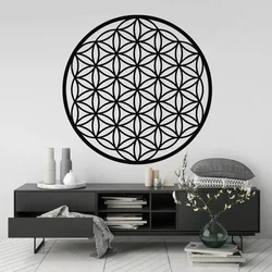 Flower of Life Wall Art Sticker,Sacred Geometry BedRoom Decor Spiritual Symbol Removable Vinyl Decal Art Mural Home Decor N228