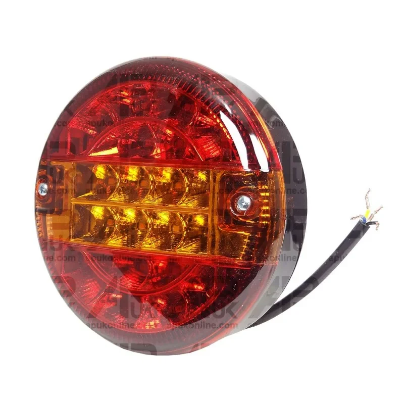 

For 4/2PCS Brake Stop Turn Signal Lamp 20 LED Truck Lorry Van Trailer 10-30V Hamburger Round Car Rear Tail Light