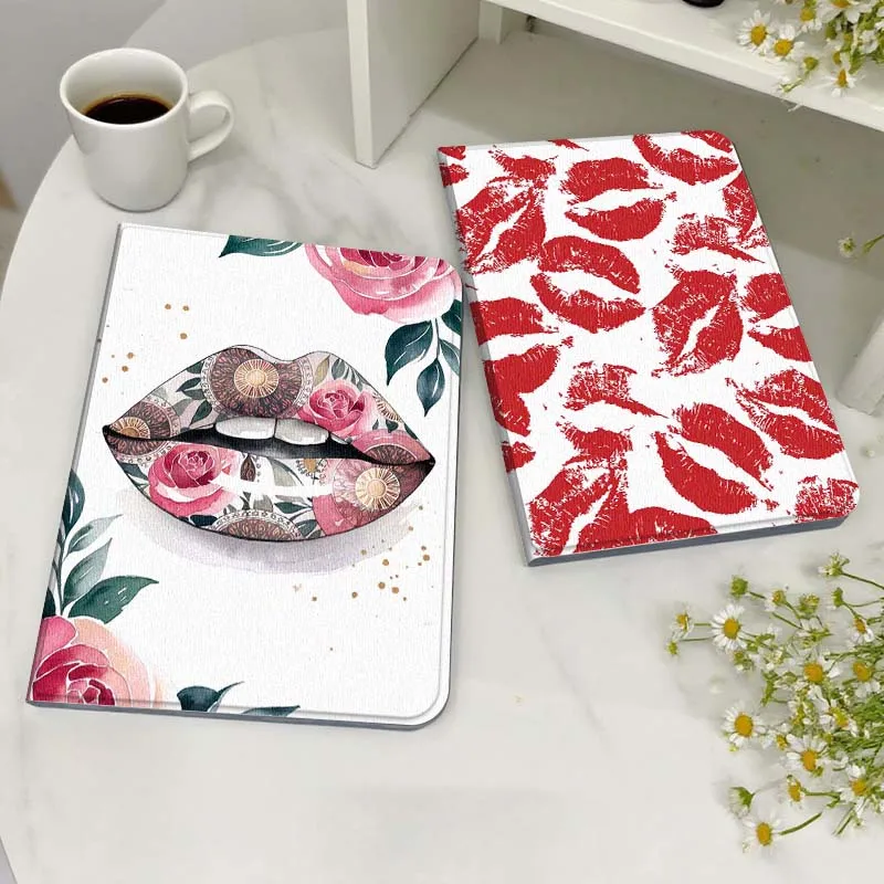 

Red Lips Pattern Design Tablet Case For Samsung Galaxy Tab S7 S8 S9 S10 FE Lite Gift