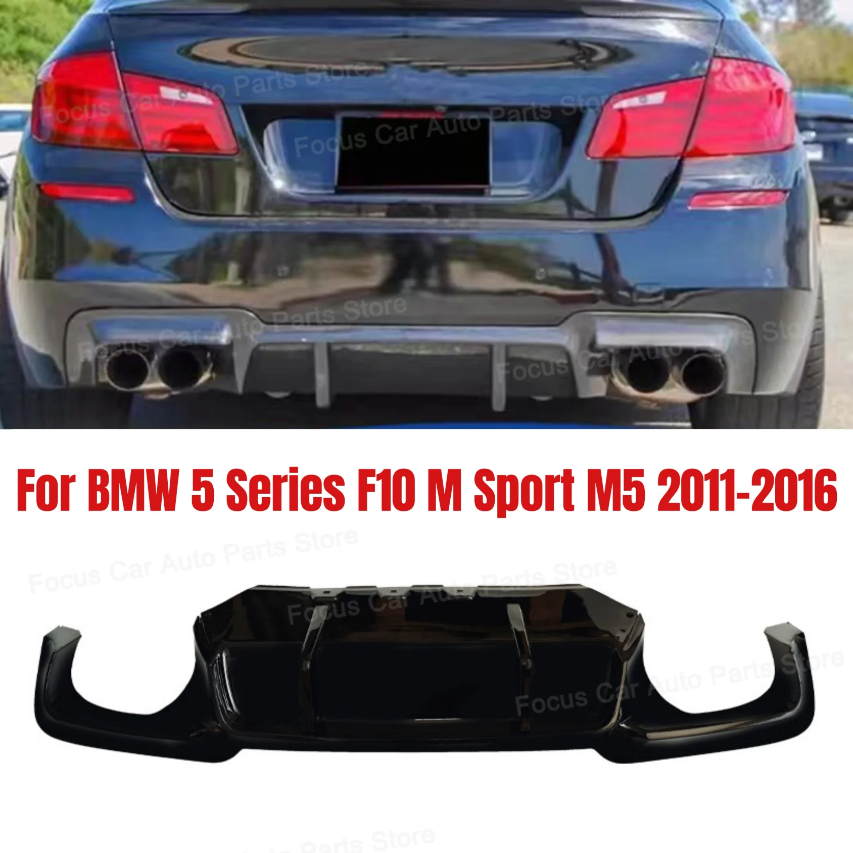 

ABS Gloss Black Rear Bumper Diffuser For BMW 5 Series F10 M Sport M5 2011-2016 Rear Bumper Lip Diffuser Extension