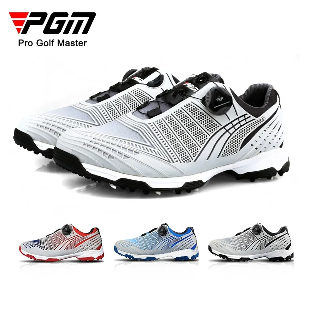 

PGM Men's Golf Shoes Button Quick Lacing Shoe Outdoor Sports Waterproof Sneakers Gradient Color