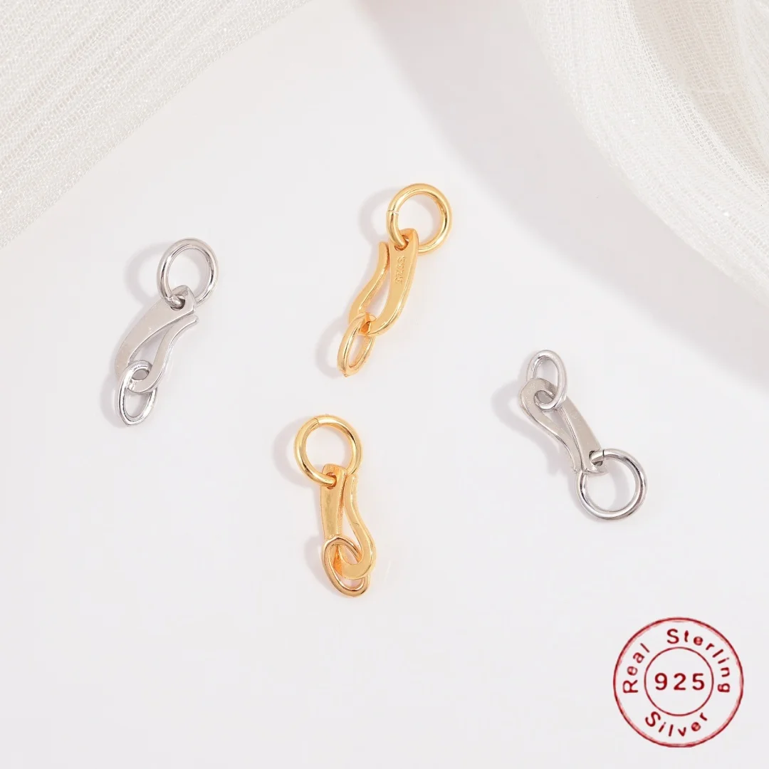 S925 Sterling Silver Question Mark Link Clasp DIY Handmade Bracelet And Necklace Clasp Accessory Material SK148