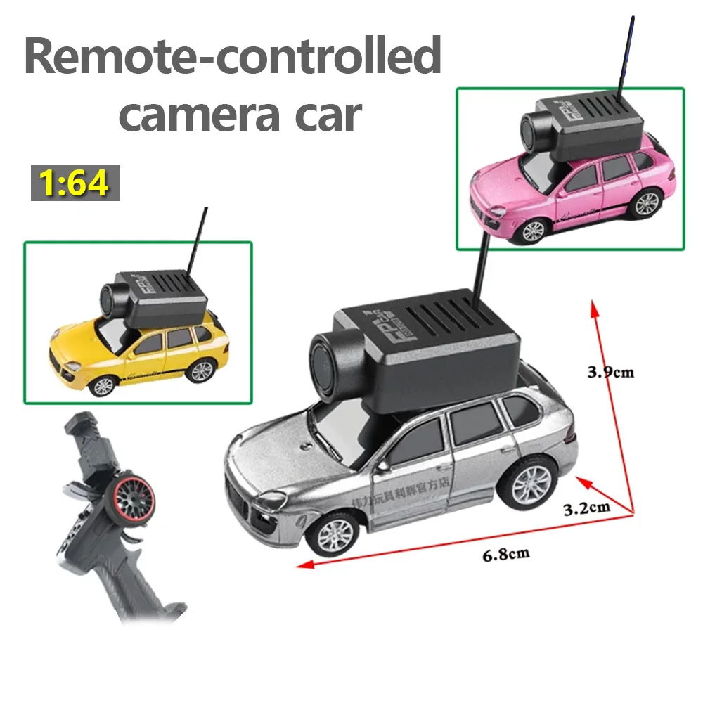 Fatjay Wltoys 6401 Remote Control Car 1:64 Porsche FPV Aerial Photography Self-Stabilizing Rear-Wheel Drive Mini RC Car Model