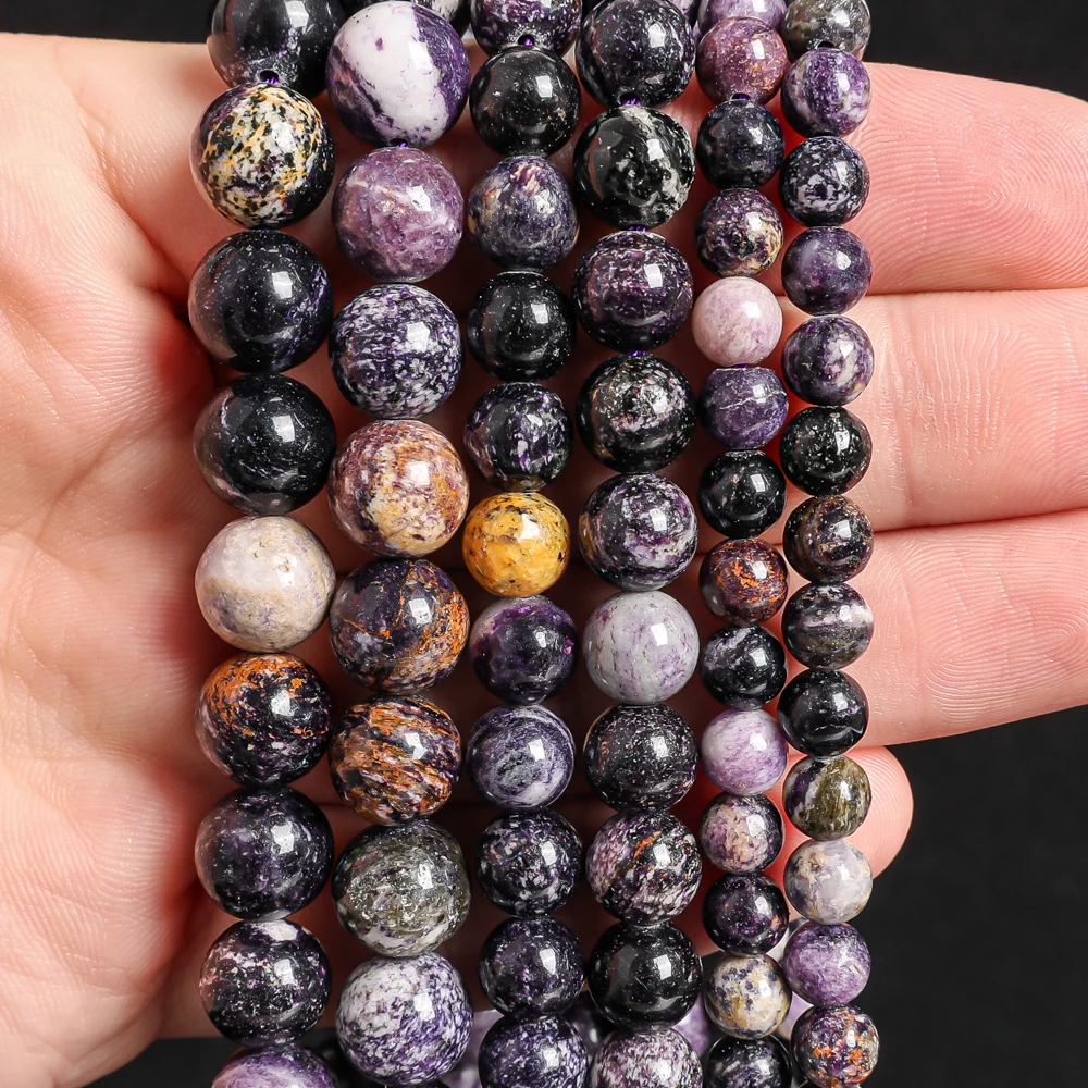 

Wholesale 6/8/10mm Lepidolite Beads Round Loose Royal Violet Sparkling Stone Natural Purple Crystal Beads for DIY Jewelry