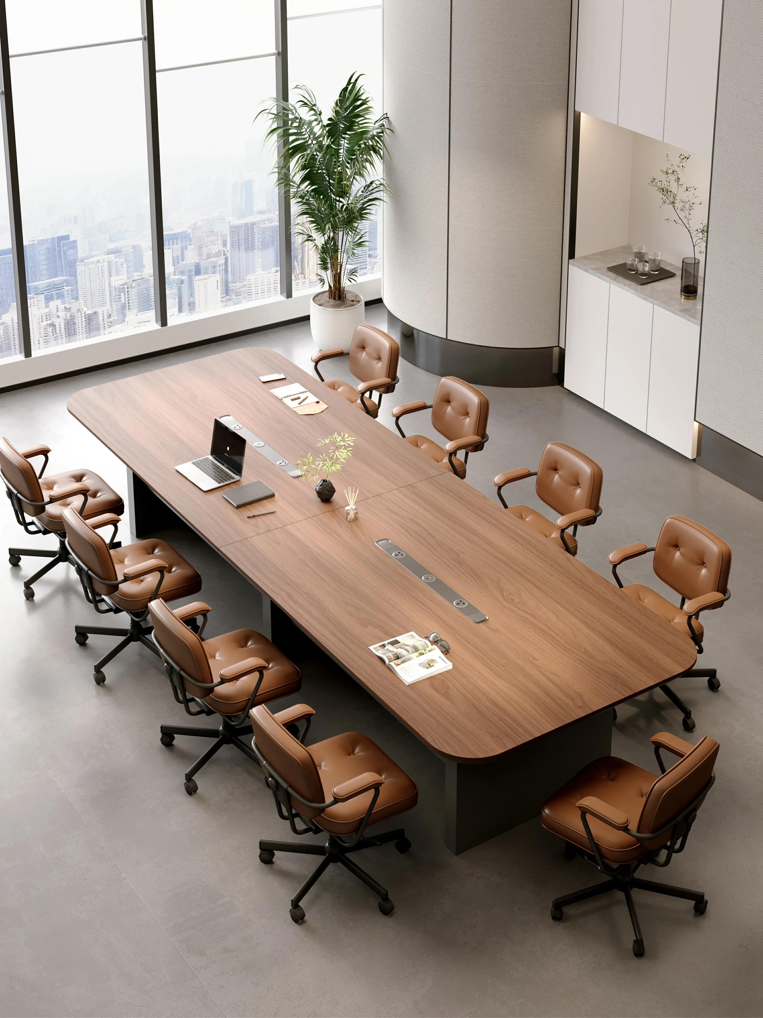 

Factory Direct Sale Spacious Luxurious Lacquered Finish Elegant Executive Conference Table For High-End Business Meetings