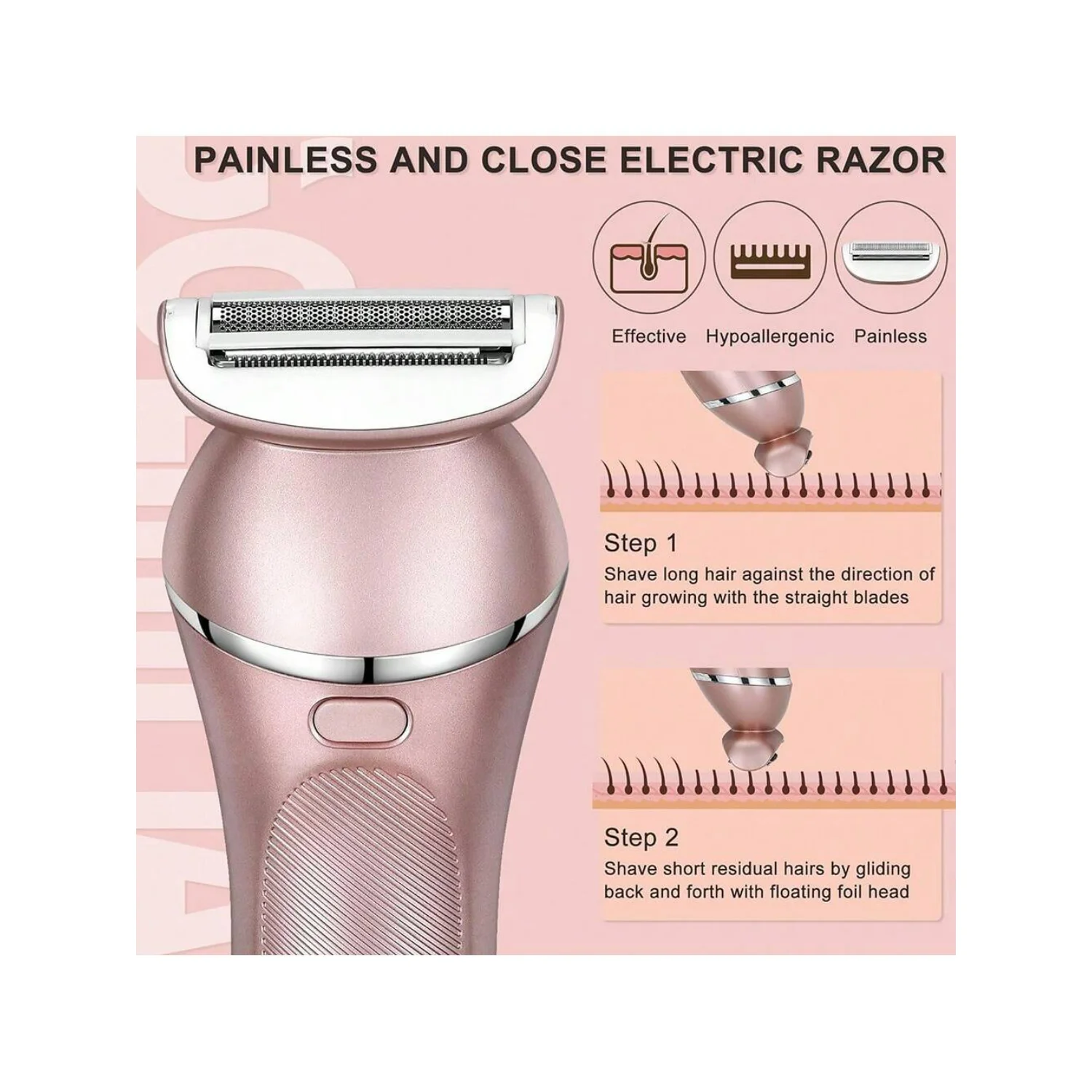 Recortador de pelo 3 en 1 para mujer, afeitadora facial, púbica y corporal para cara, axilas, piernas